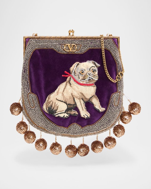 Nellcote Fairytales Dog Velvet Minaudiere